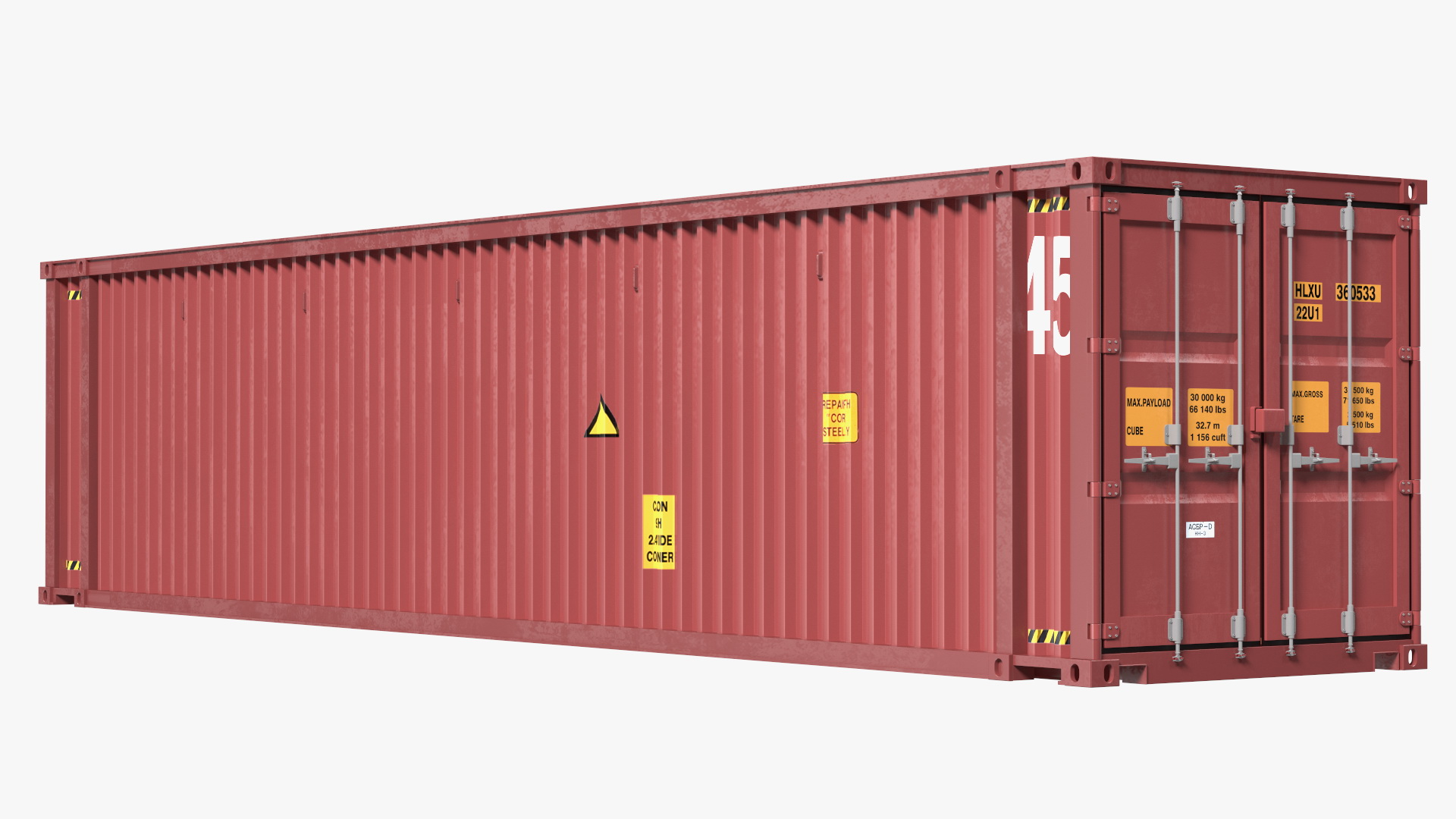 3D High Cube Cargo Worthy Shipping Container 45FT