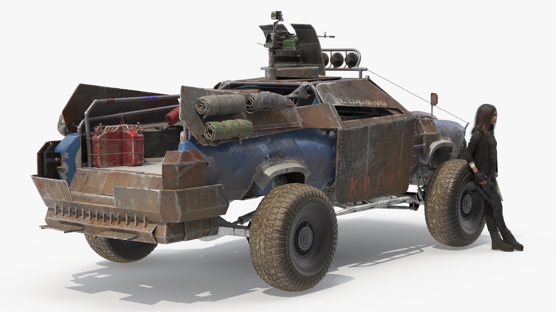 3D Post-Apocalyptic Survivor with Truck