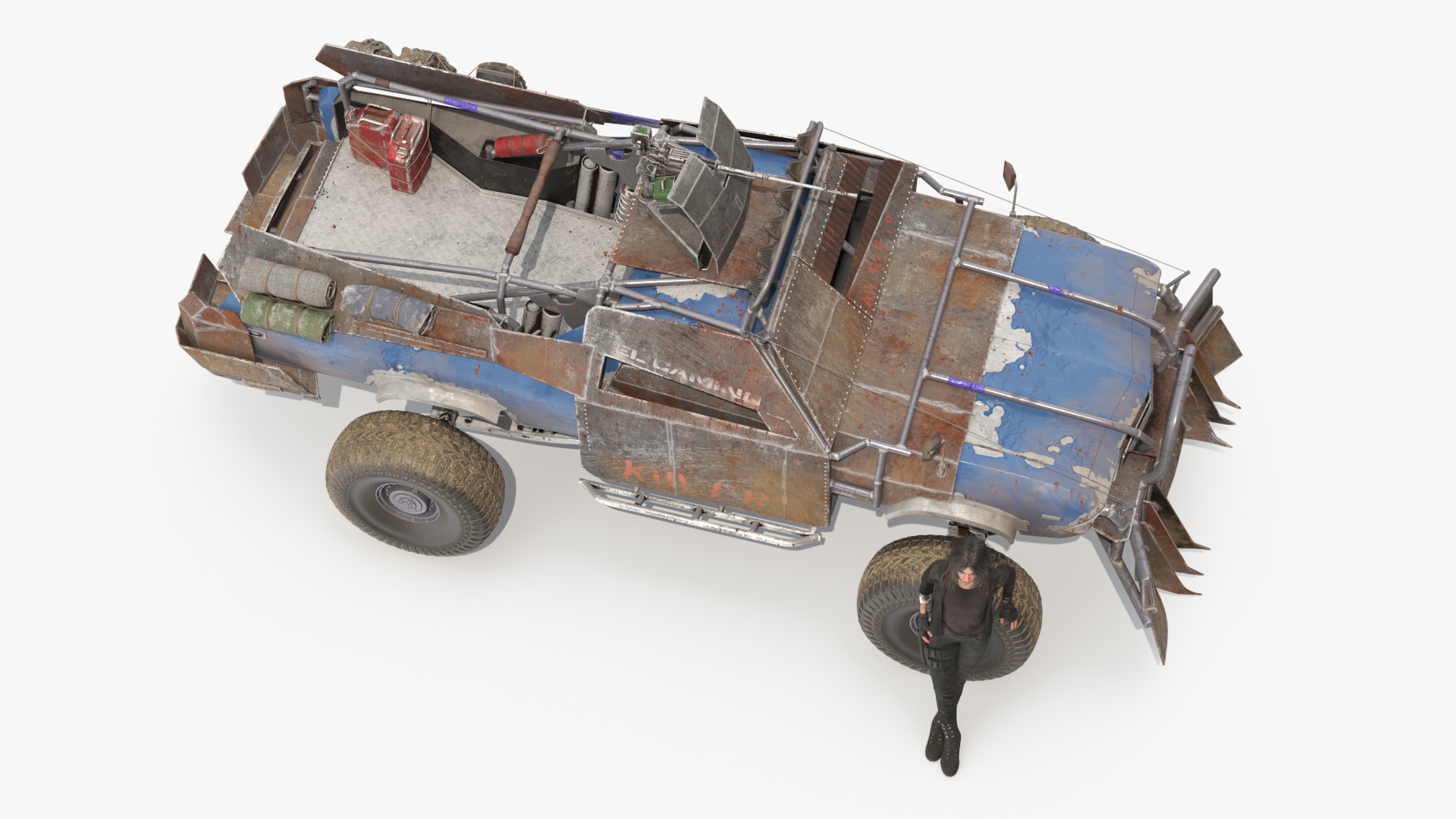 3D Post-Apocalyptic Survivor with Truck