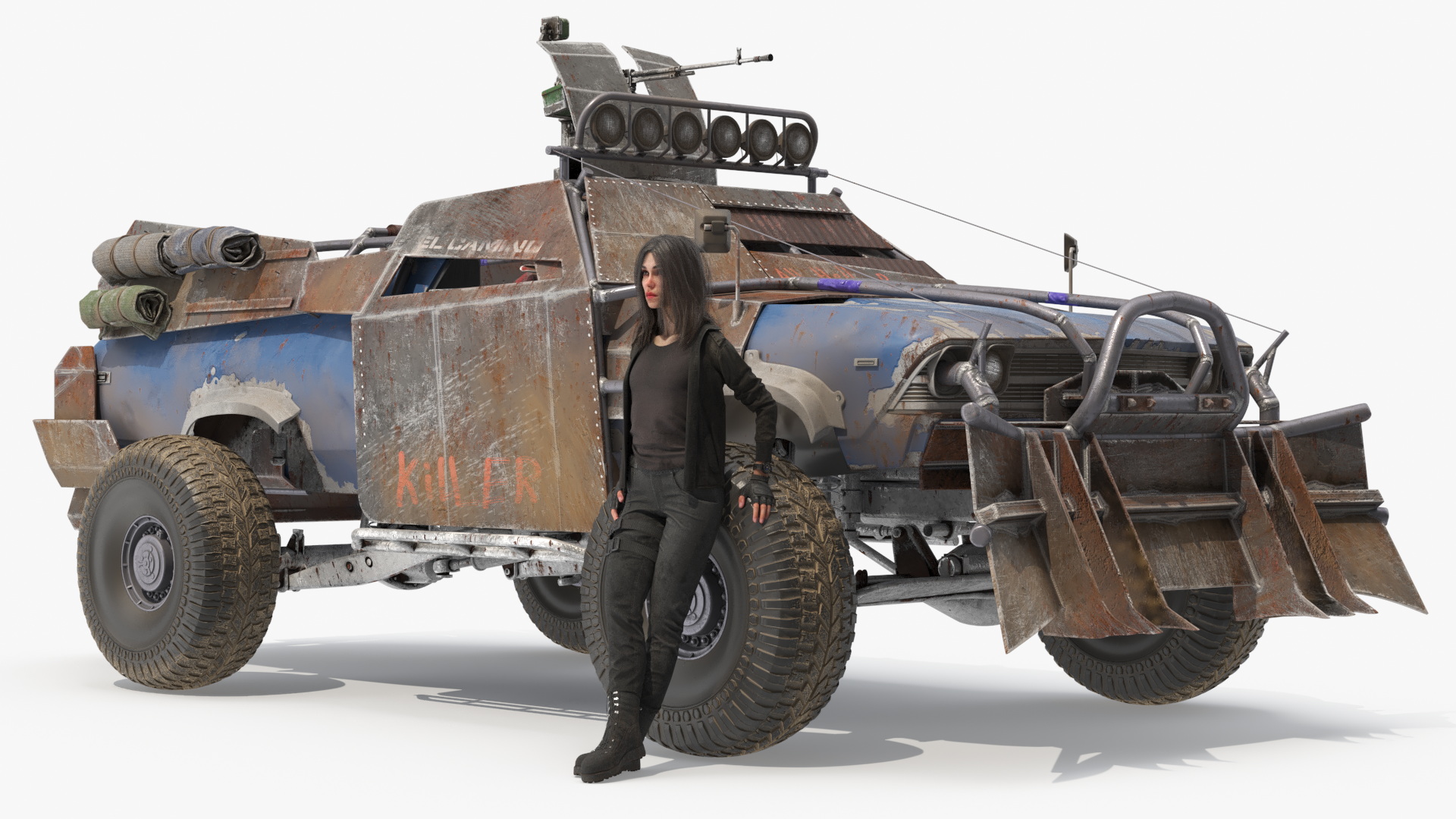 3D Post-Apocalyptic Survivor with Truck