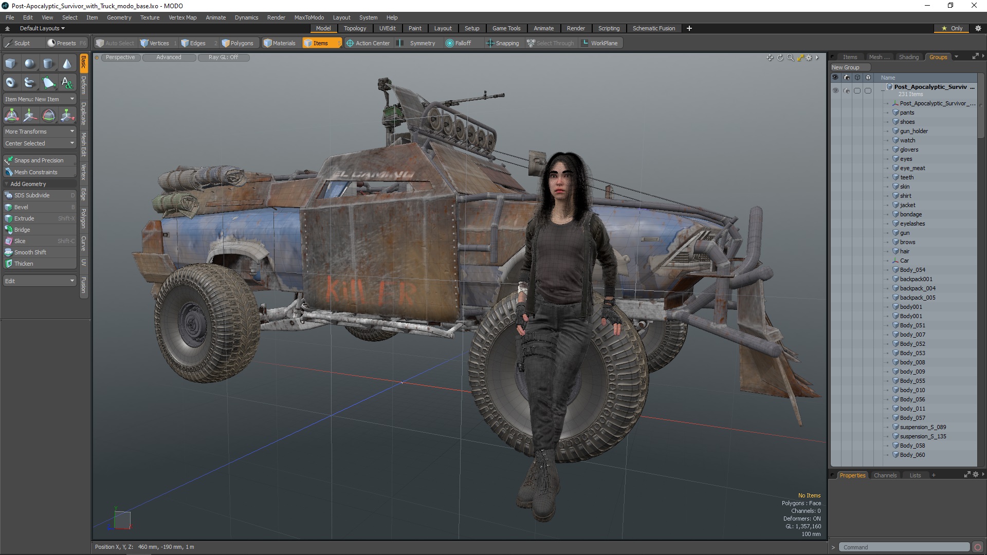 3D Post-Apocalyptic Survivor with Truck