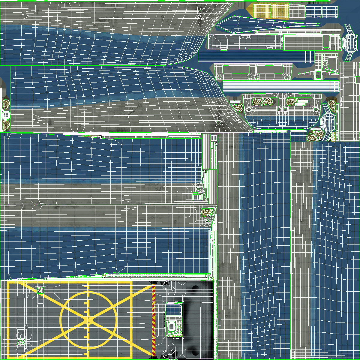 3D Modern Armed Warship Naval Rigged model