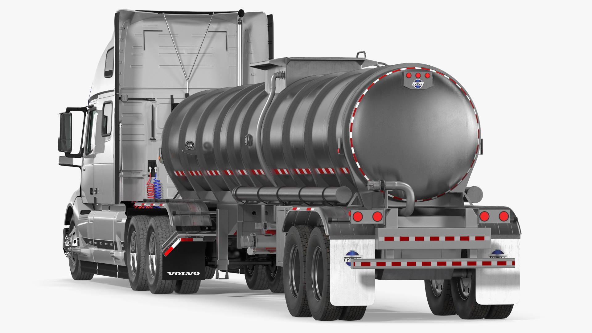 3D Volvo Truck with Tanker Trailer