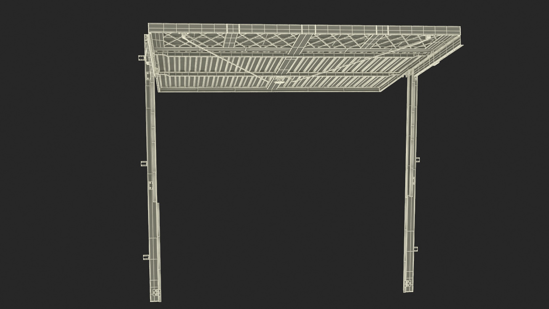 3D Wooden Sliding Driveway Gate Open model