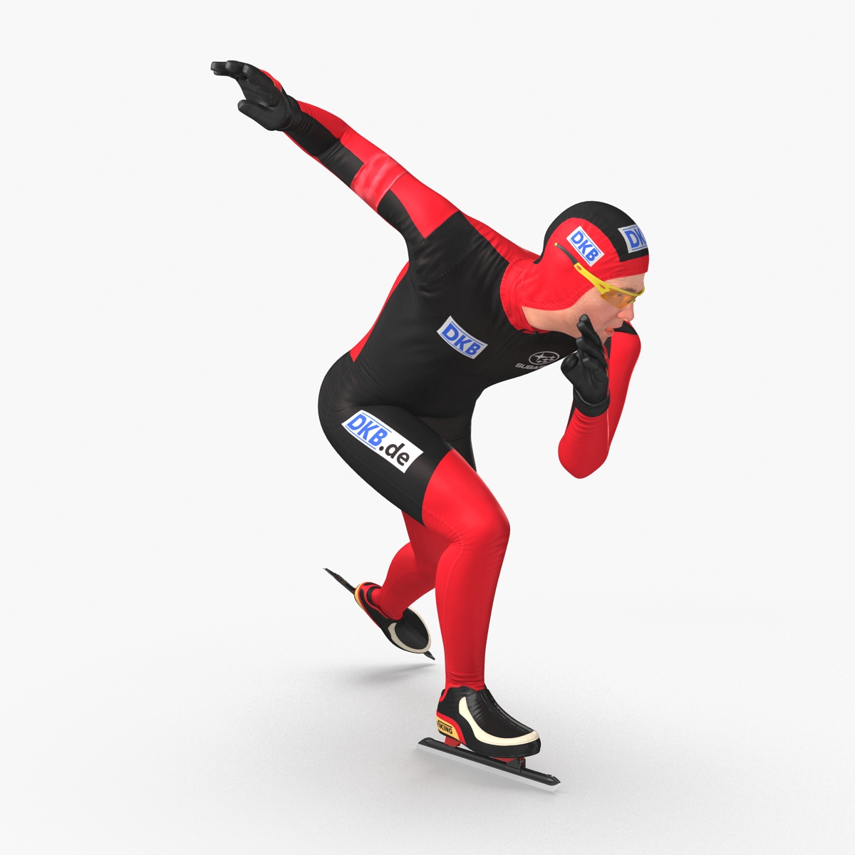 Speed Skater Pose 3 3D model