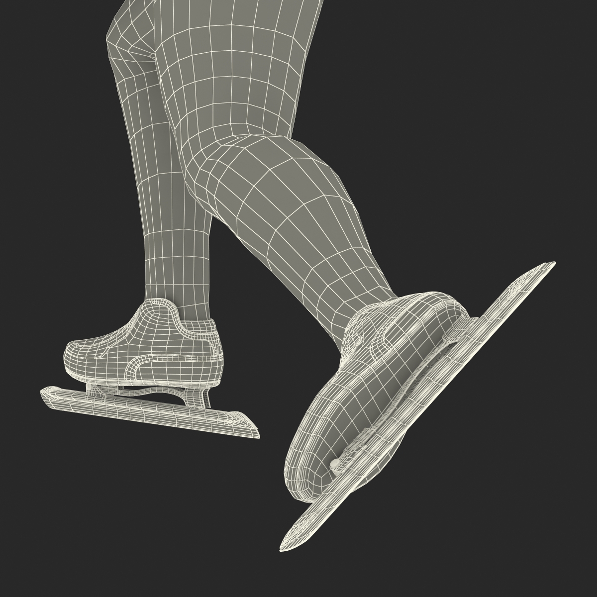 Speed Skater Pose 3 3D model