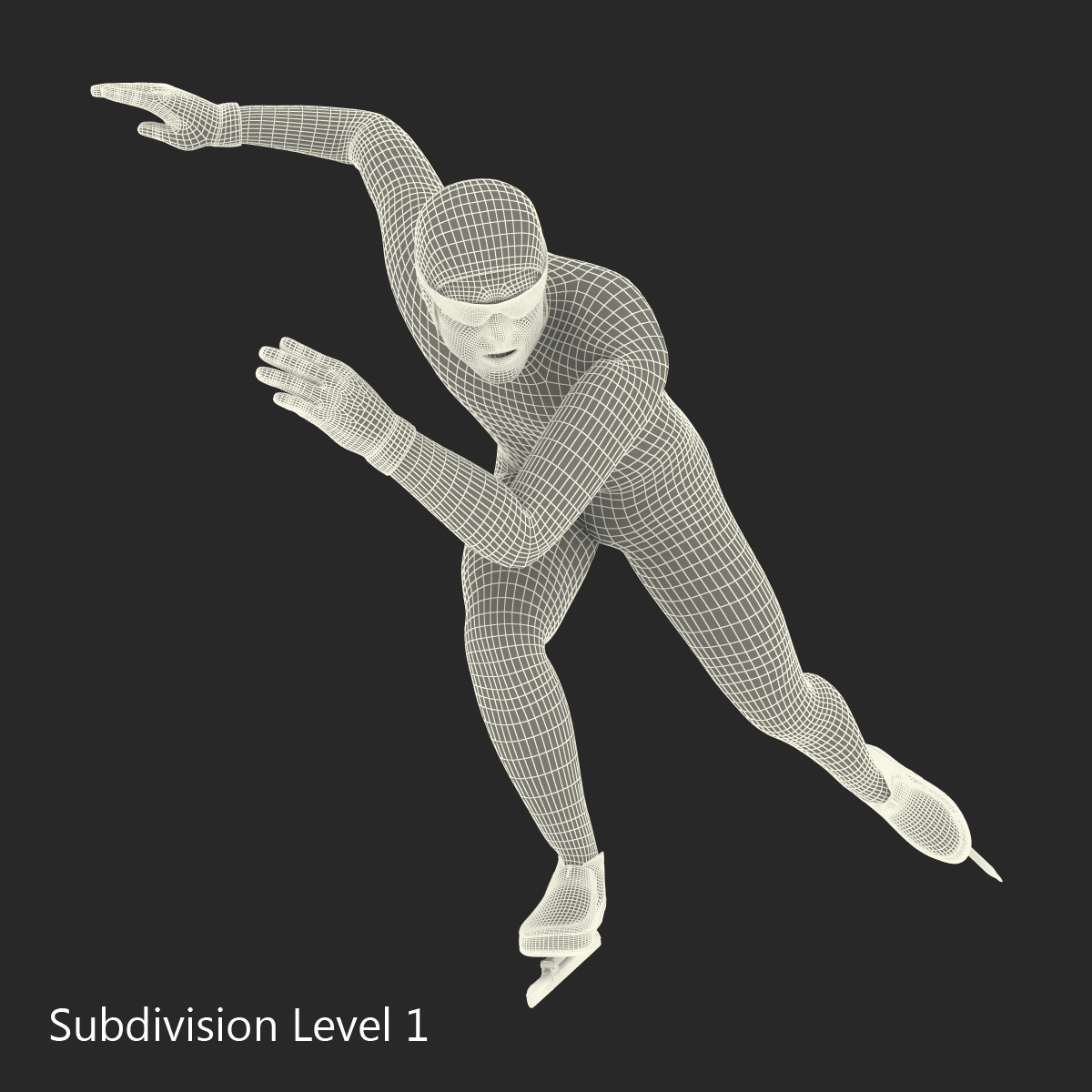 Speed Skater Pose 3 3D model