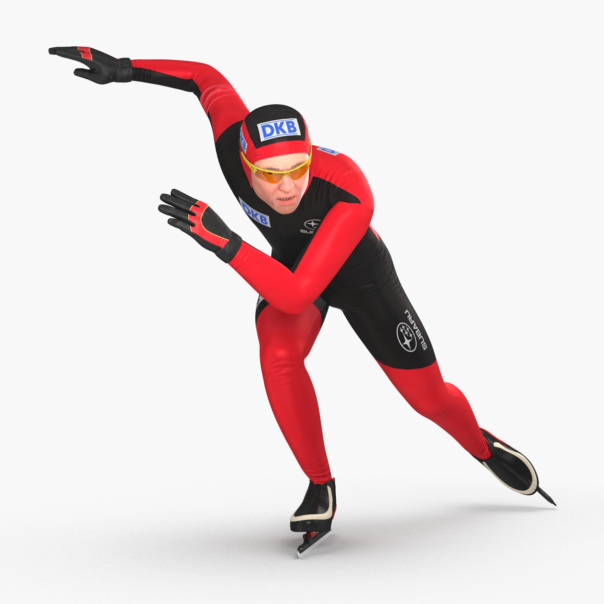 Speed Skater Pose 3 3D model