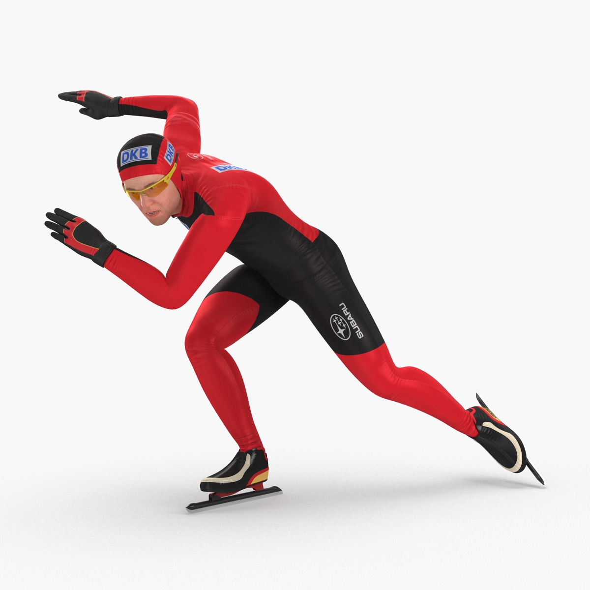 Speed Skater Pose 3 3D model