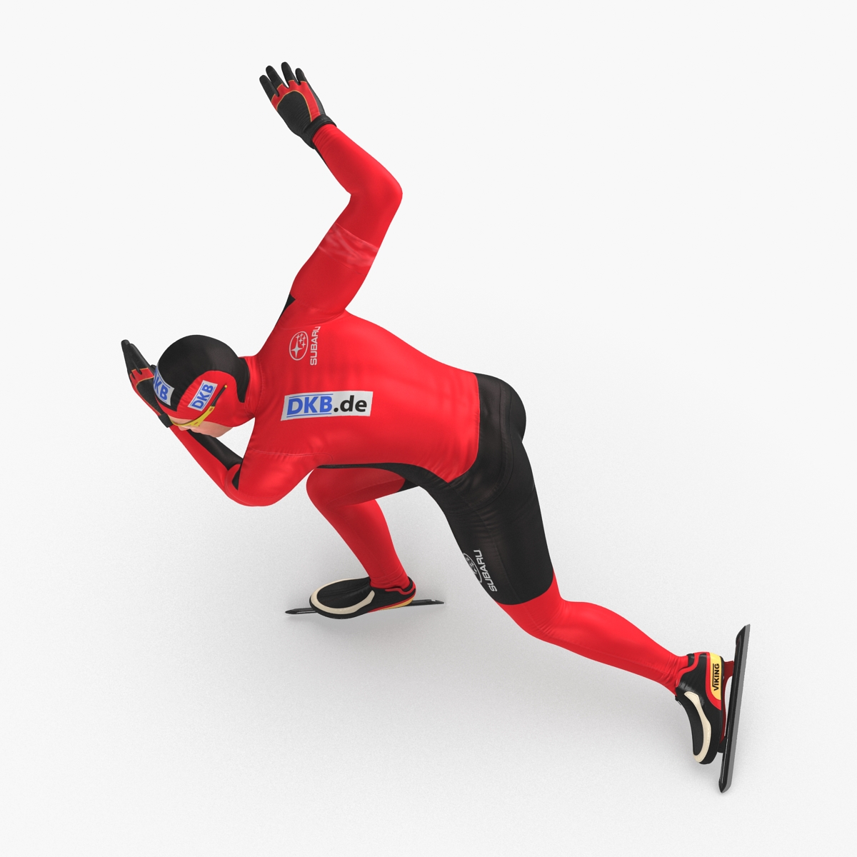 Speed Skater Pose 3 3D model