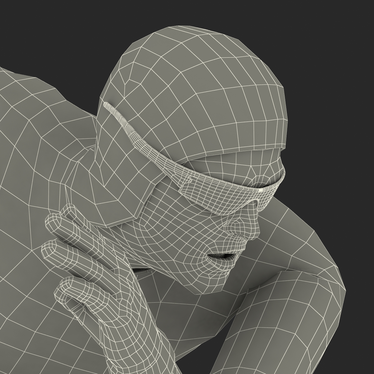 Speed Skater Pose 3 3D model