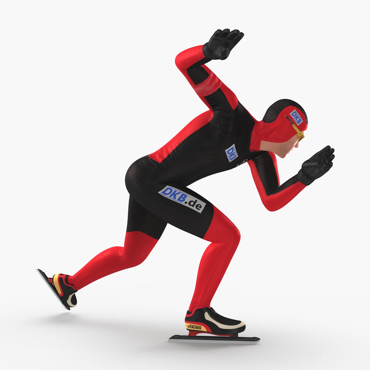 Speed Skater Pose 3 3D model