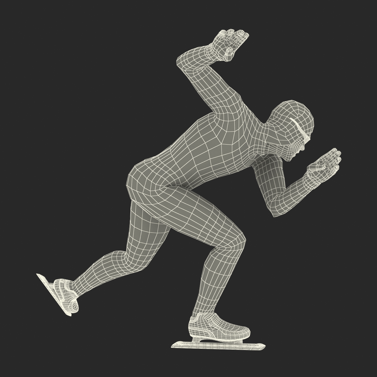 Speed Skater Pose 3 3D model