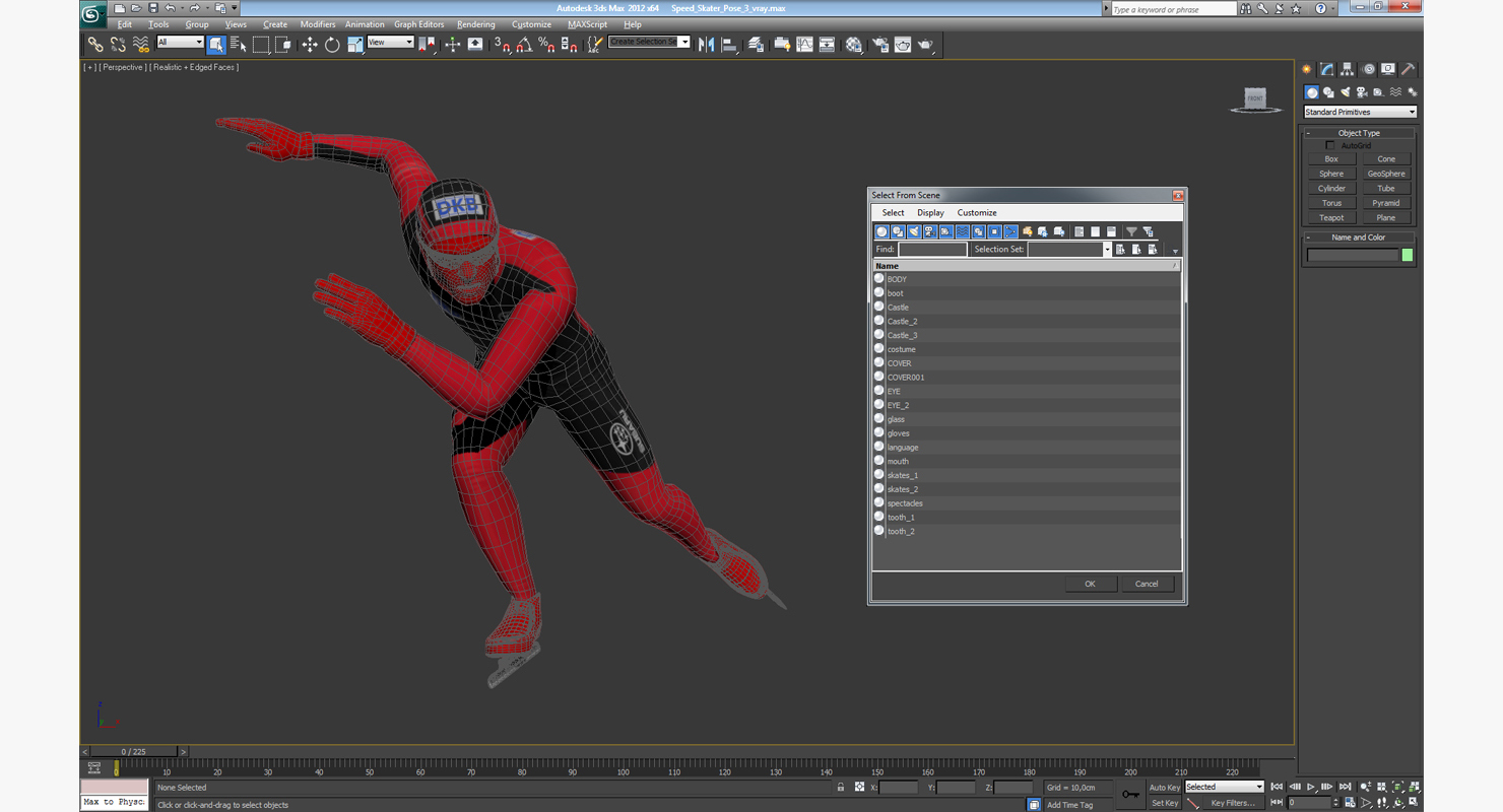 Speed Skater Pose 3 3D model