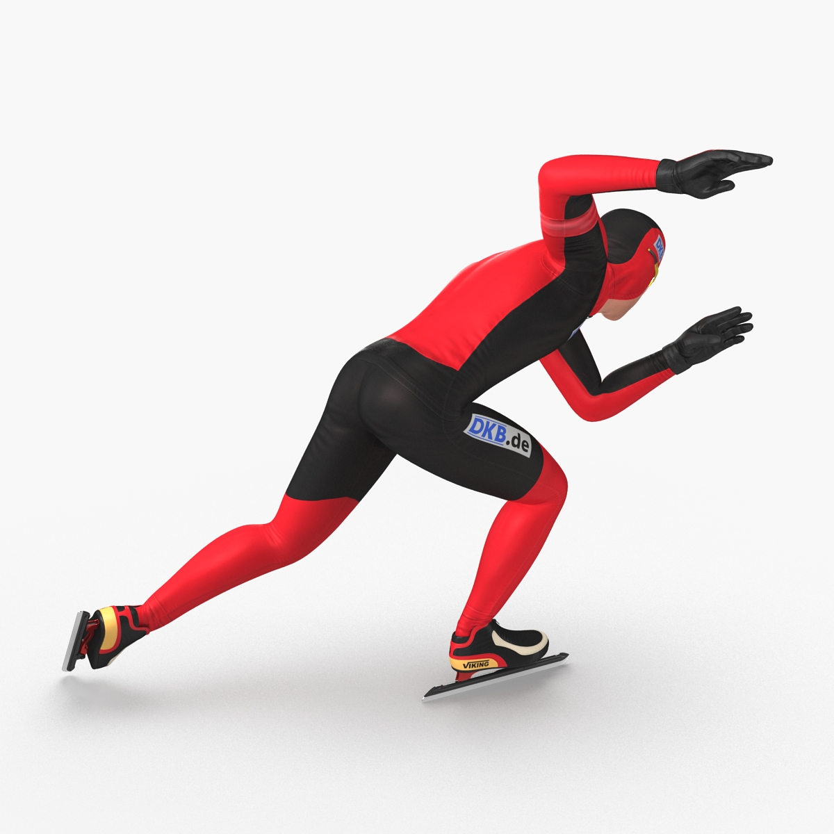 Speed Skater Pose 3 3D model