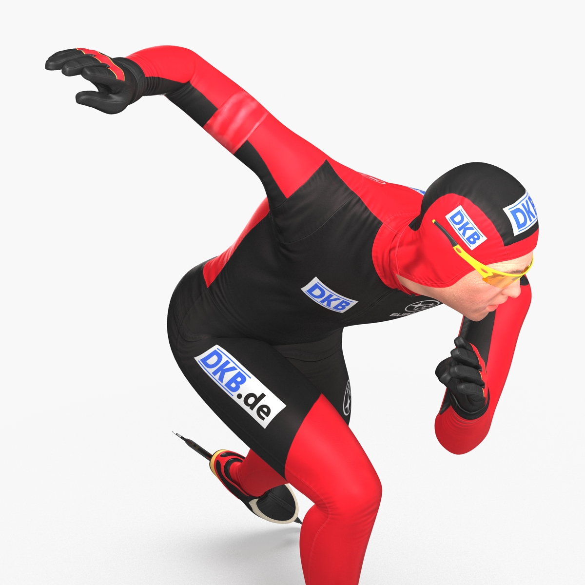 Speed Skater Pose 3 3D model