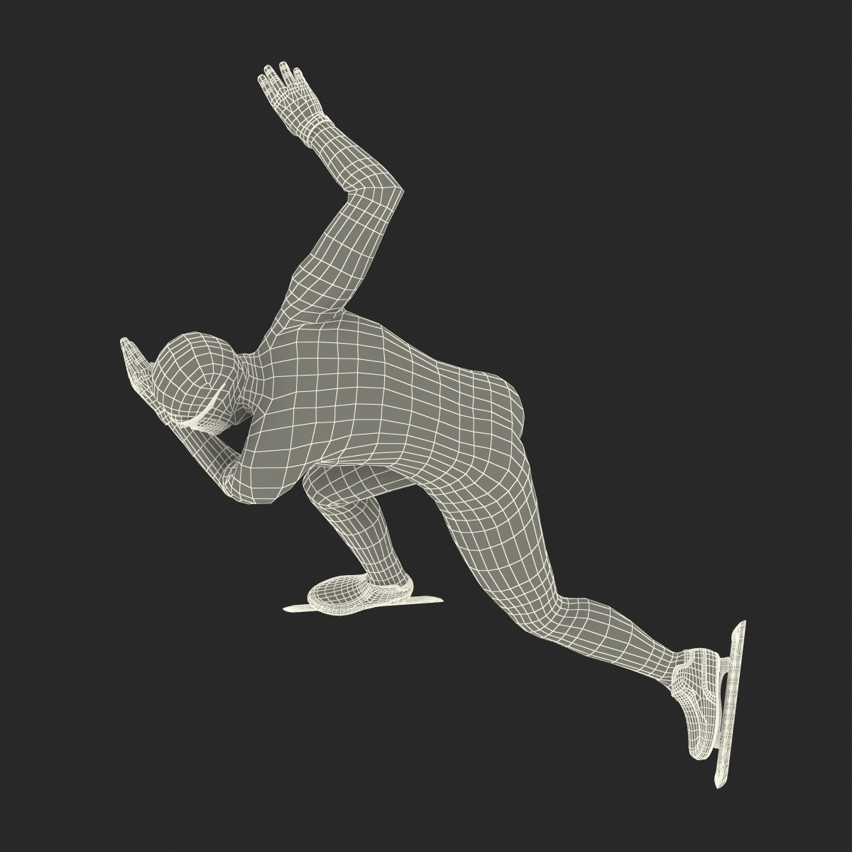 Speed Skater Pose 3 3D model