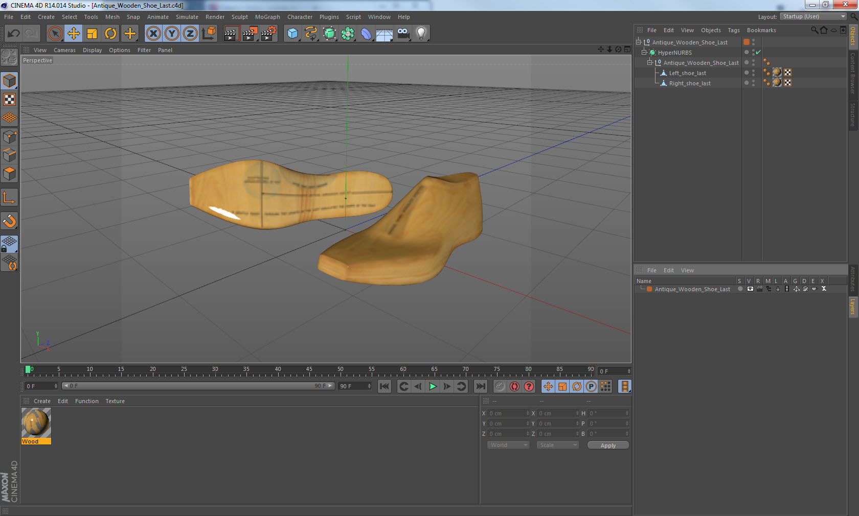 Antique Wooden Shoe Last 3D model