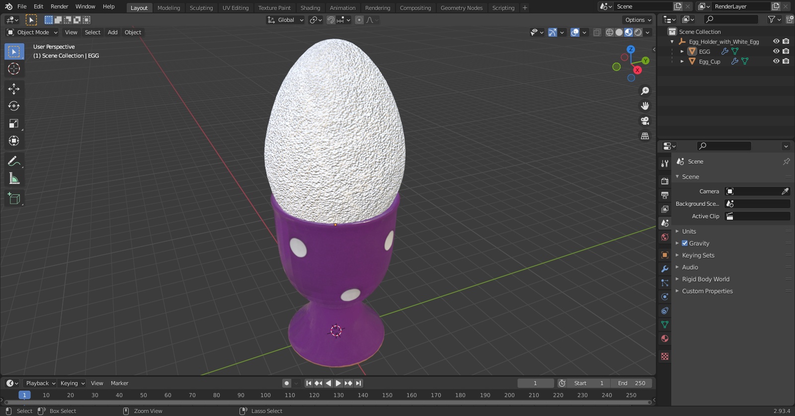 3D model Egg Holder with White Egg