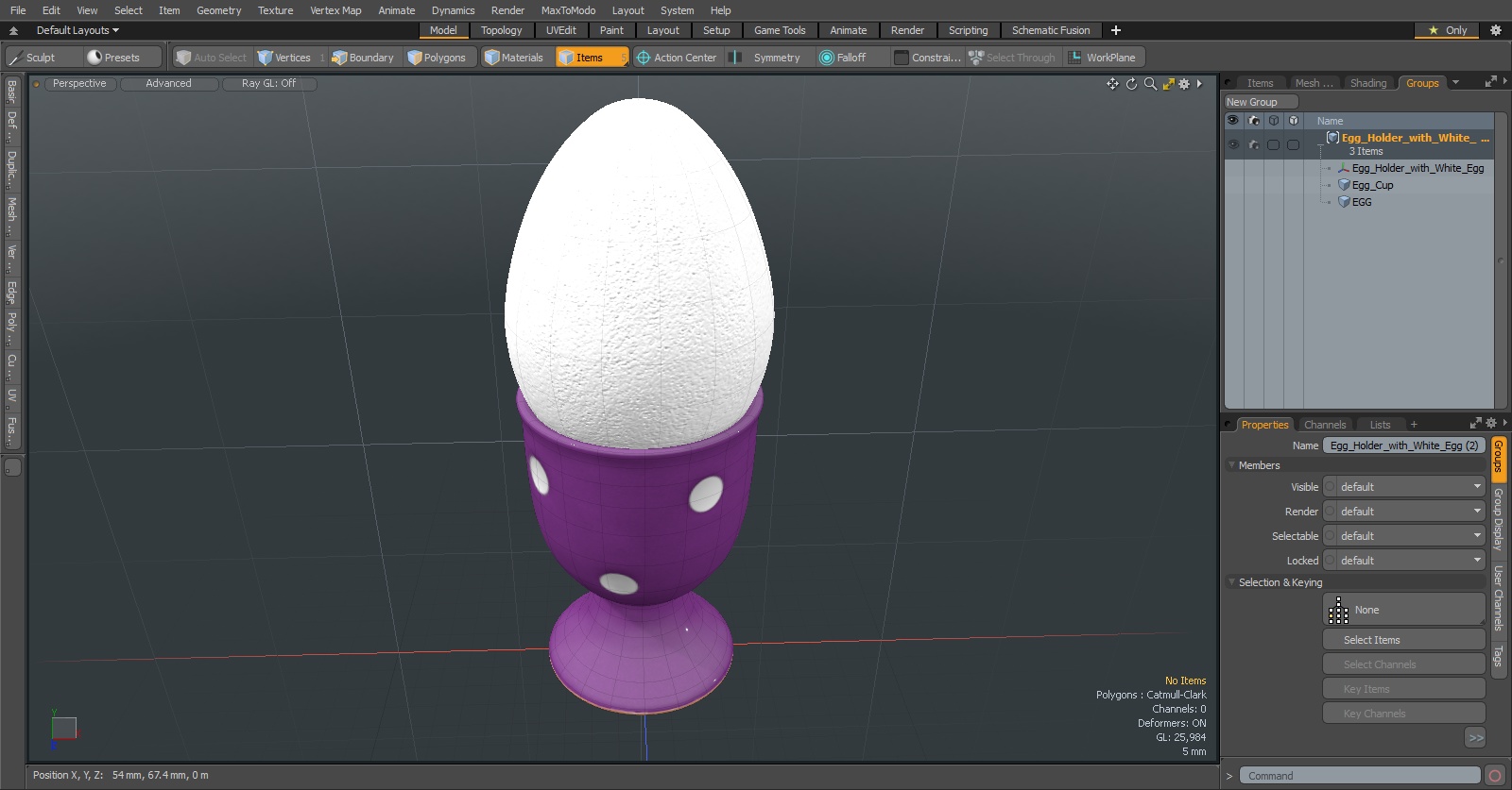 3D model Egg Holder with White Egg