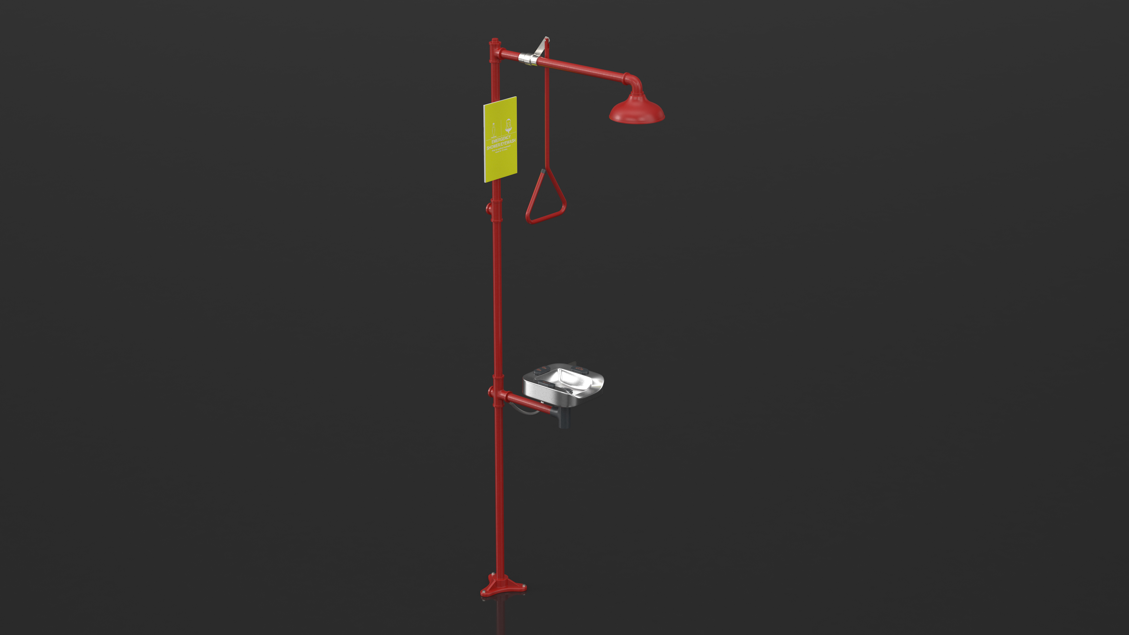 3D model Safety Shower Station Red