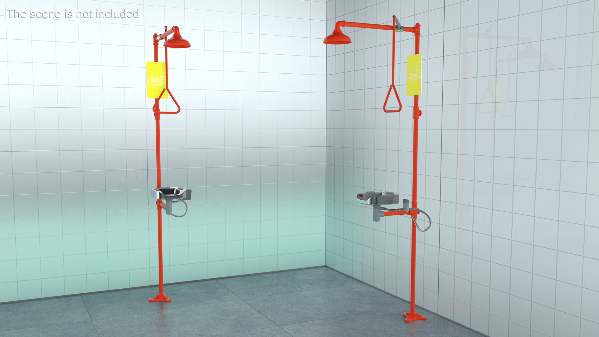 3D model Safety Shower Station Red