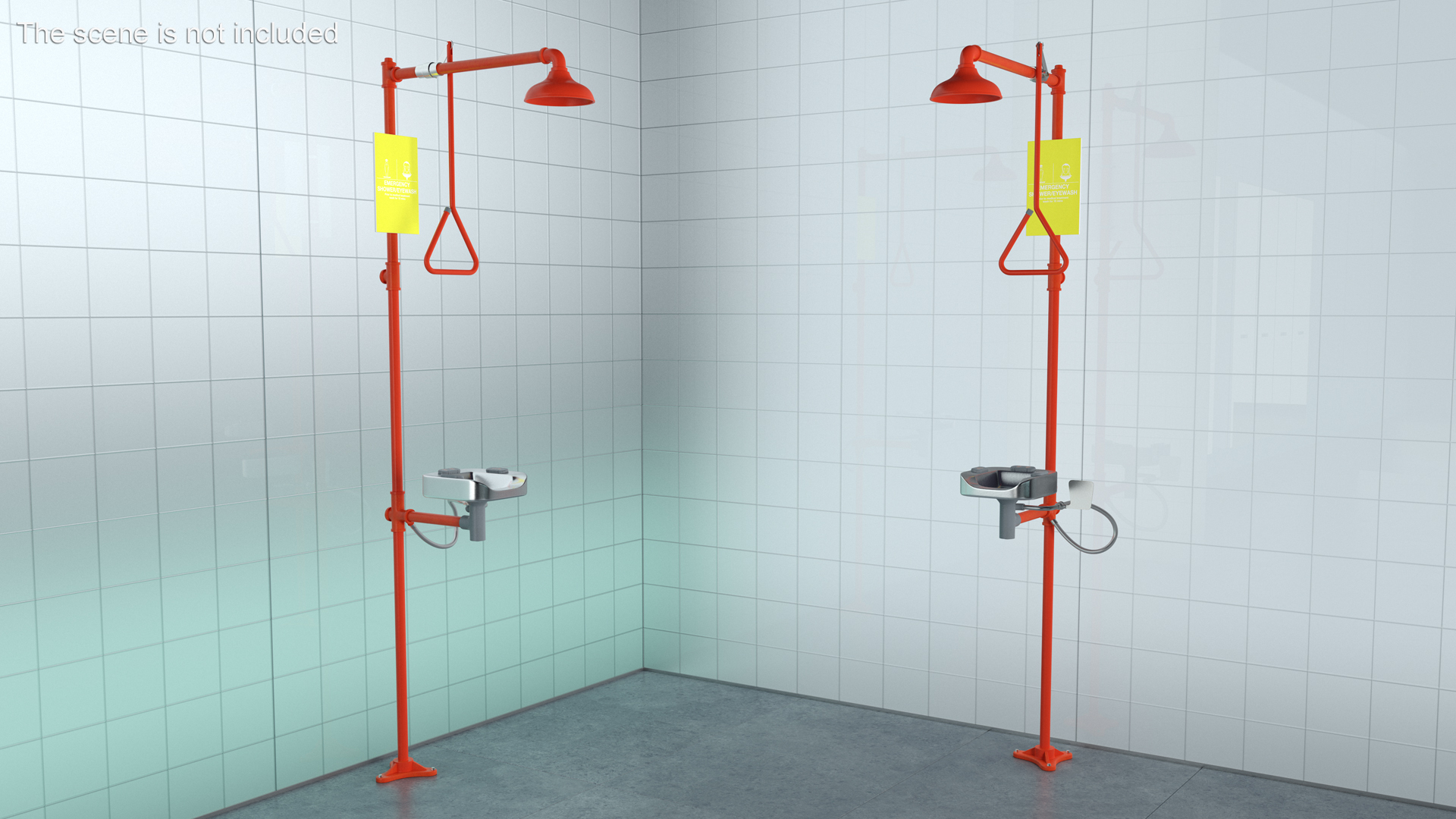 3D model Safety Shower Station Red