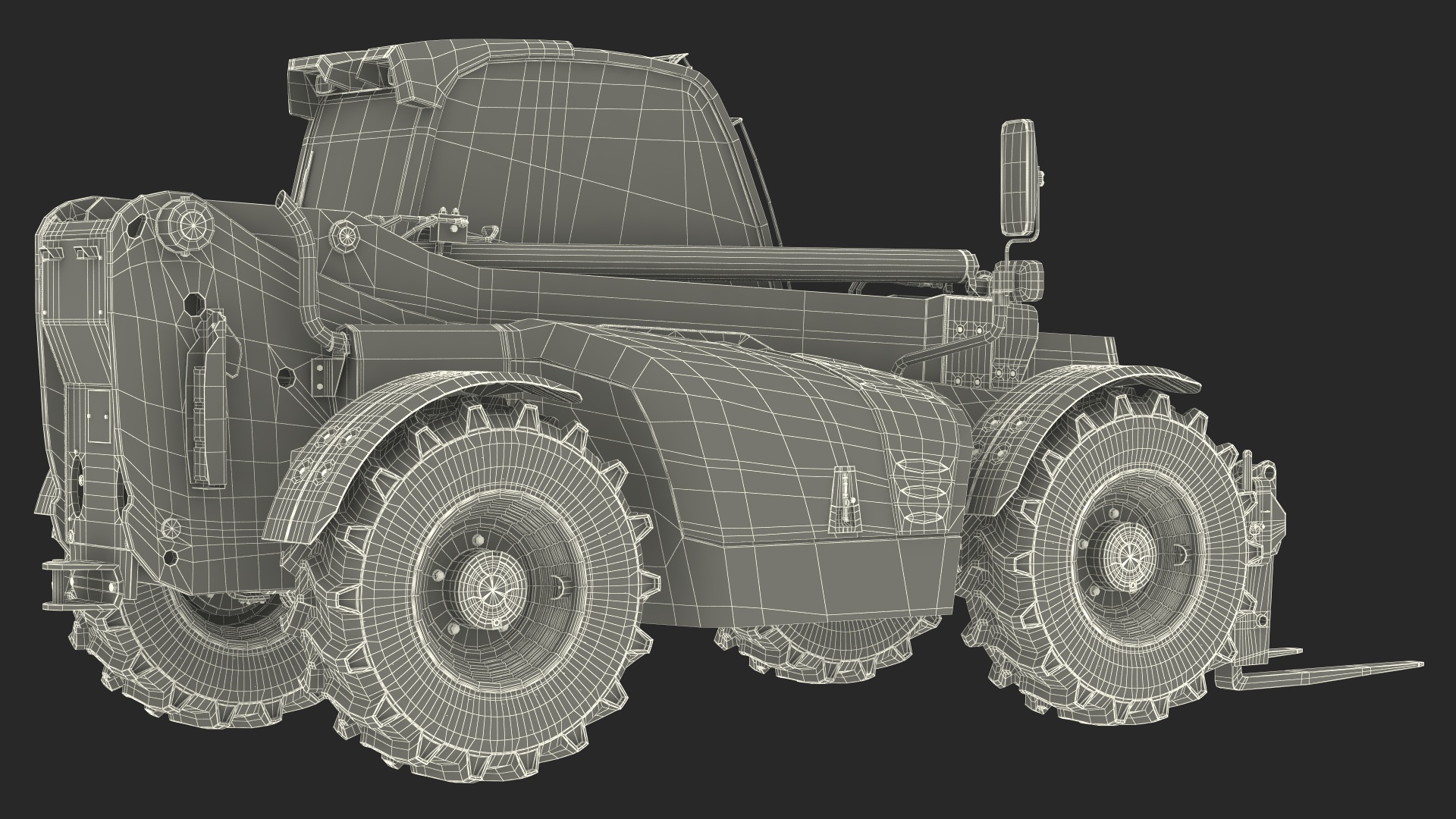 3D Telehandler Rigged model