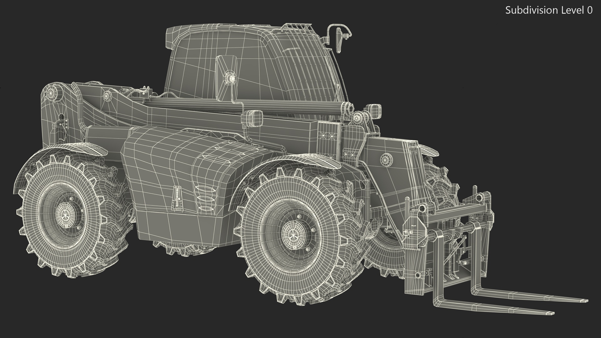 3D Telehandler Rigged model