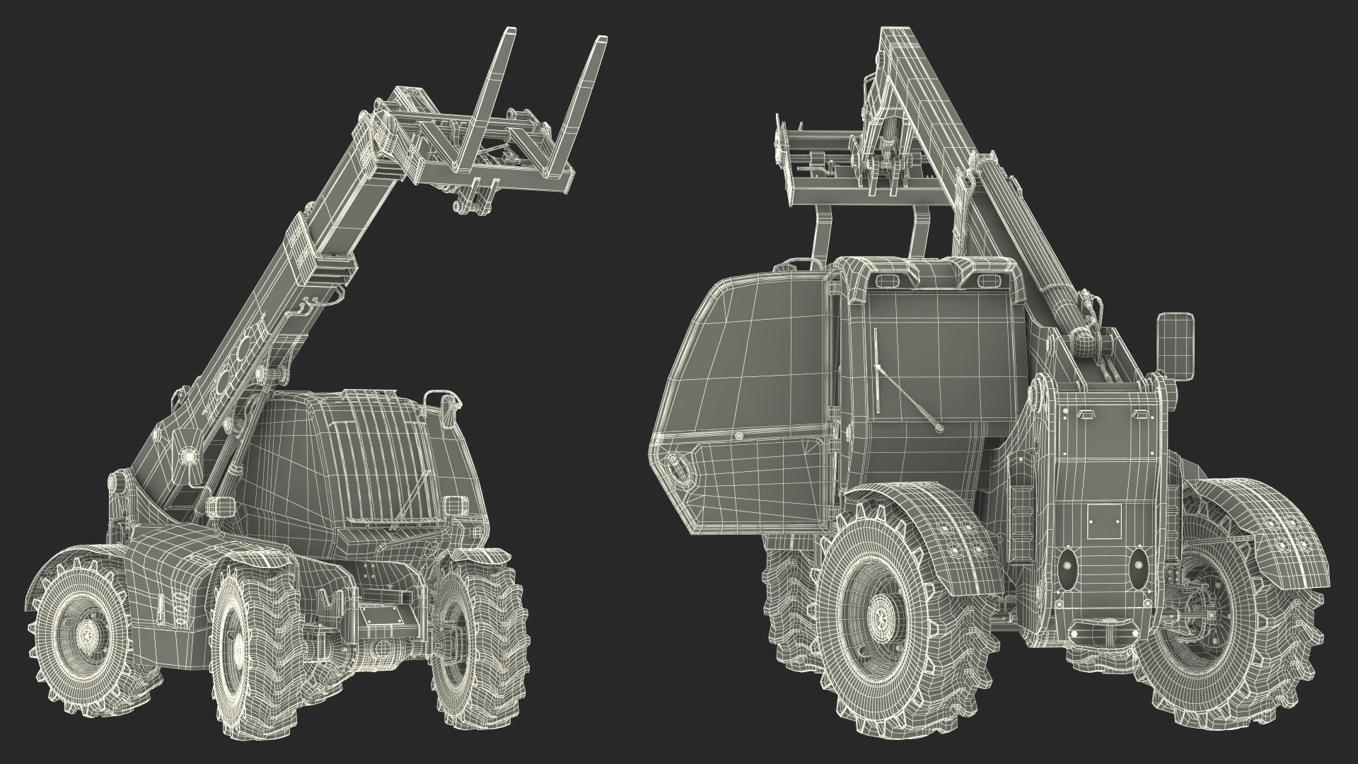 3D Telehandler Rigged model