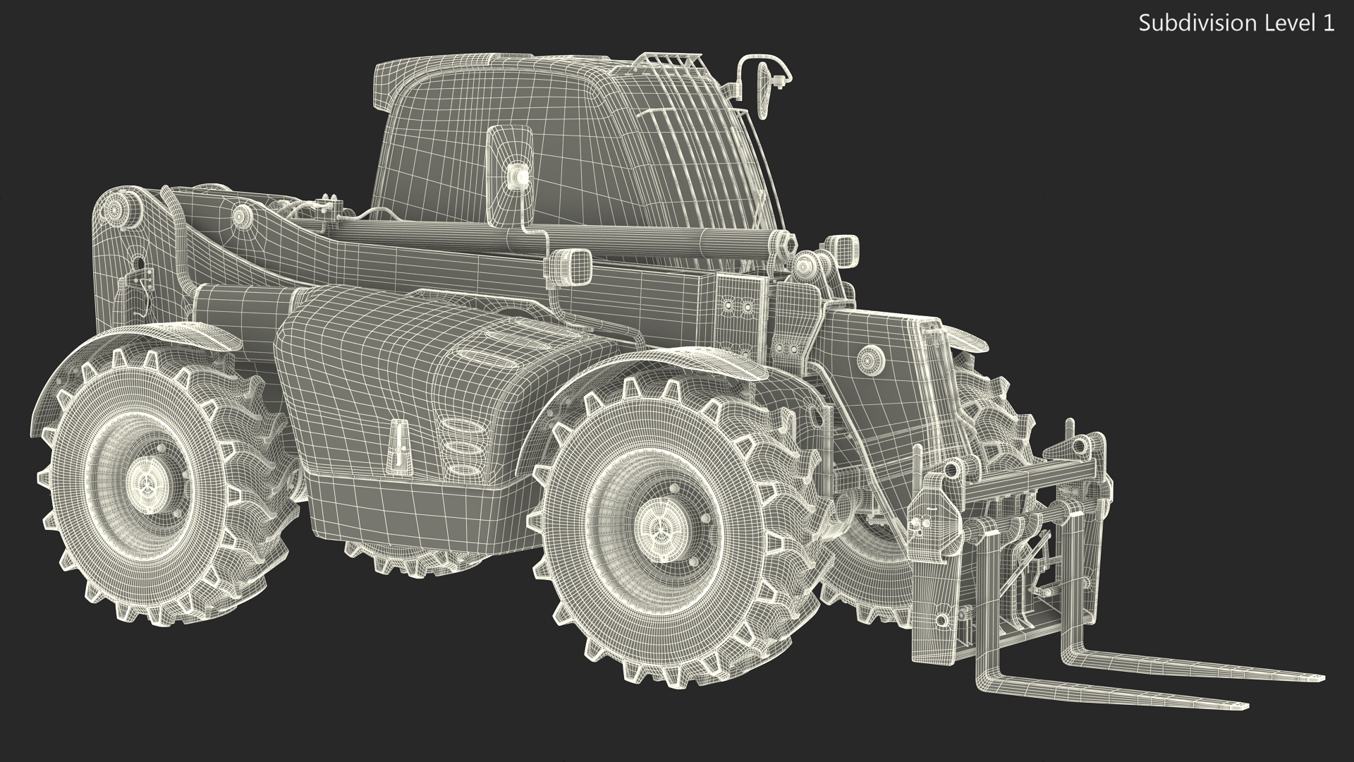 Telehandler Rigged for Maya 3D