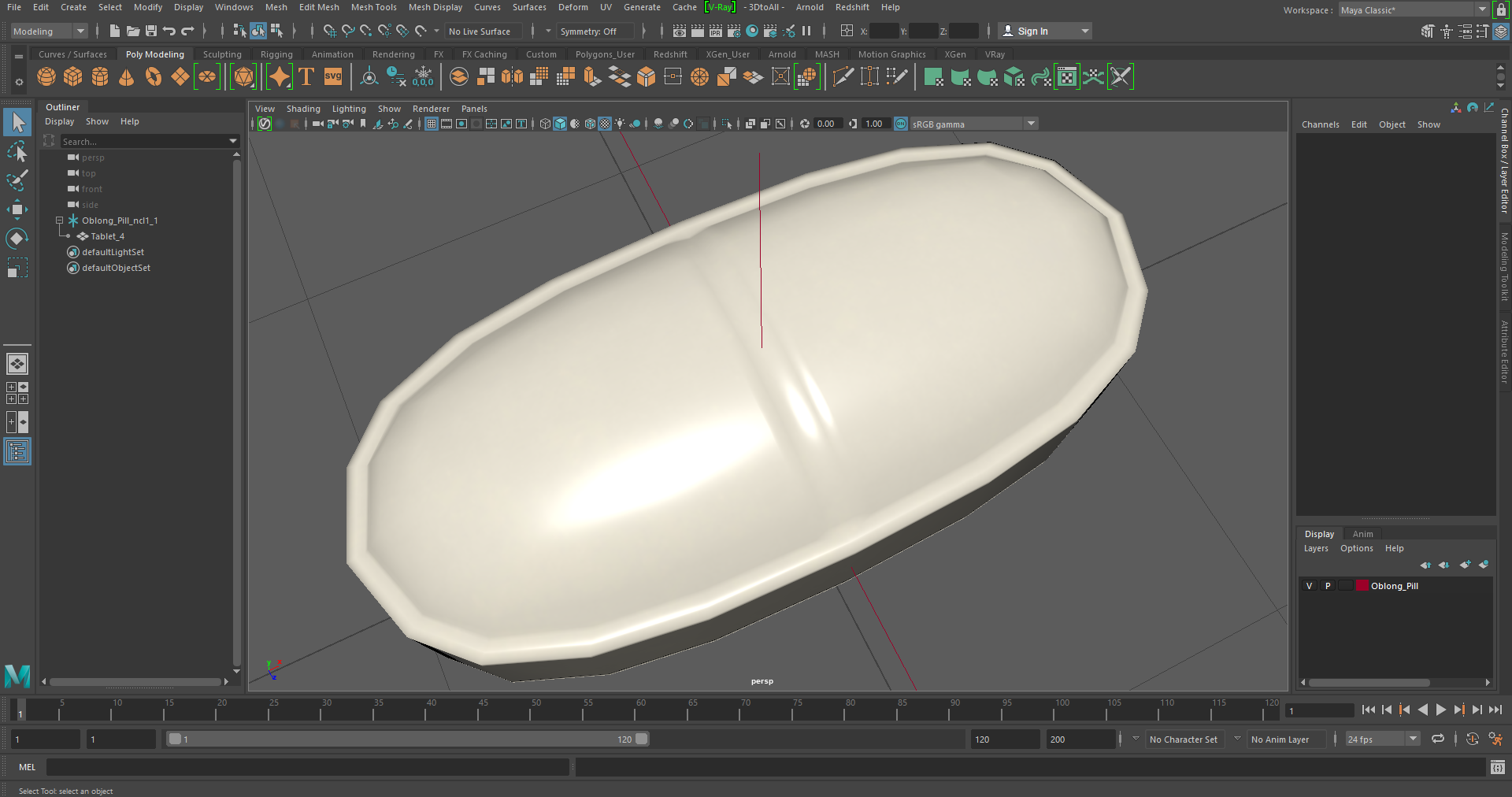 3D Oblong Pill