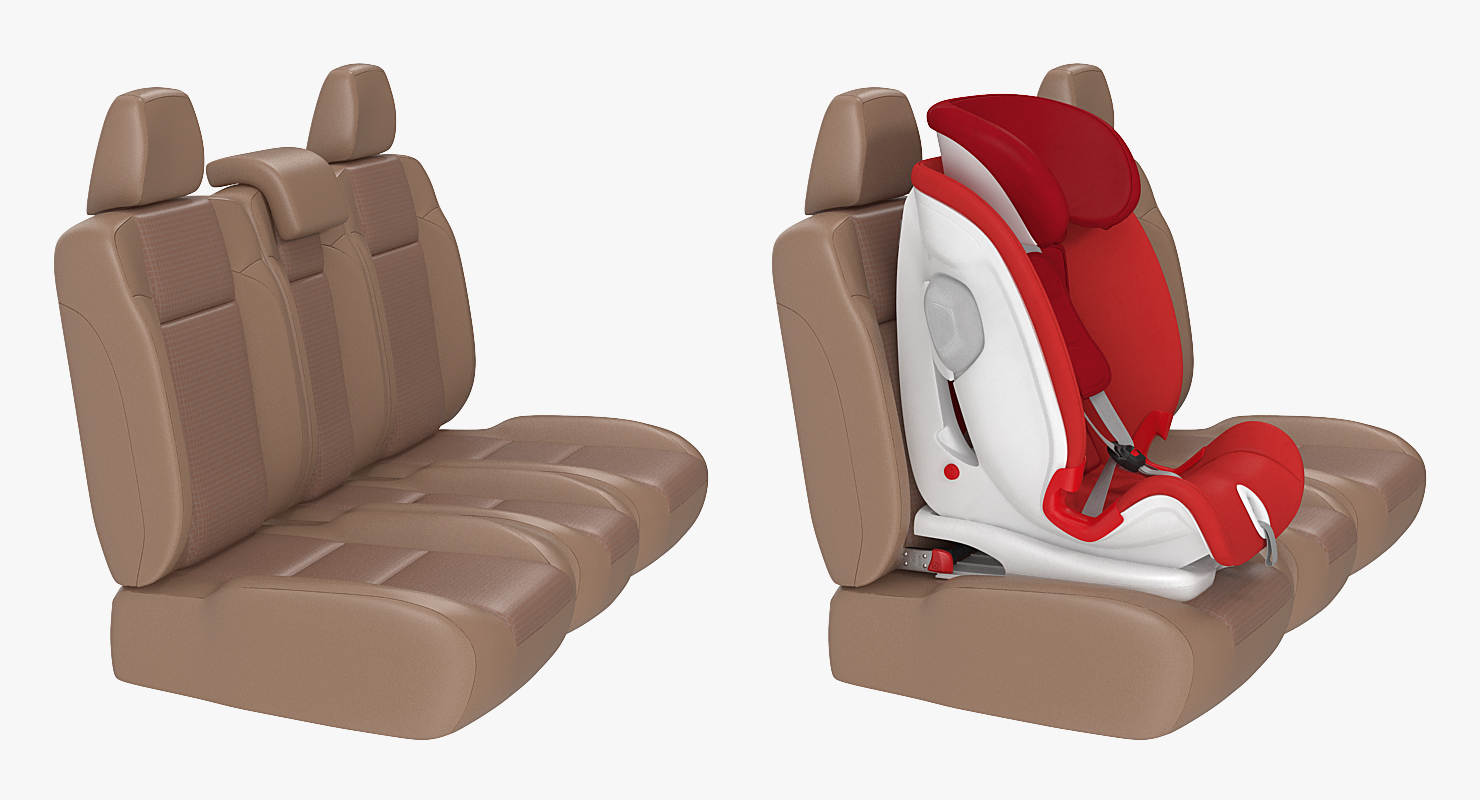 Child Safety Seat on Car Seat 3D model