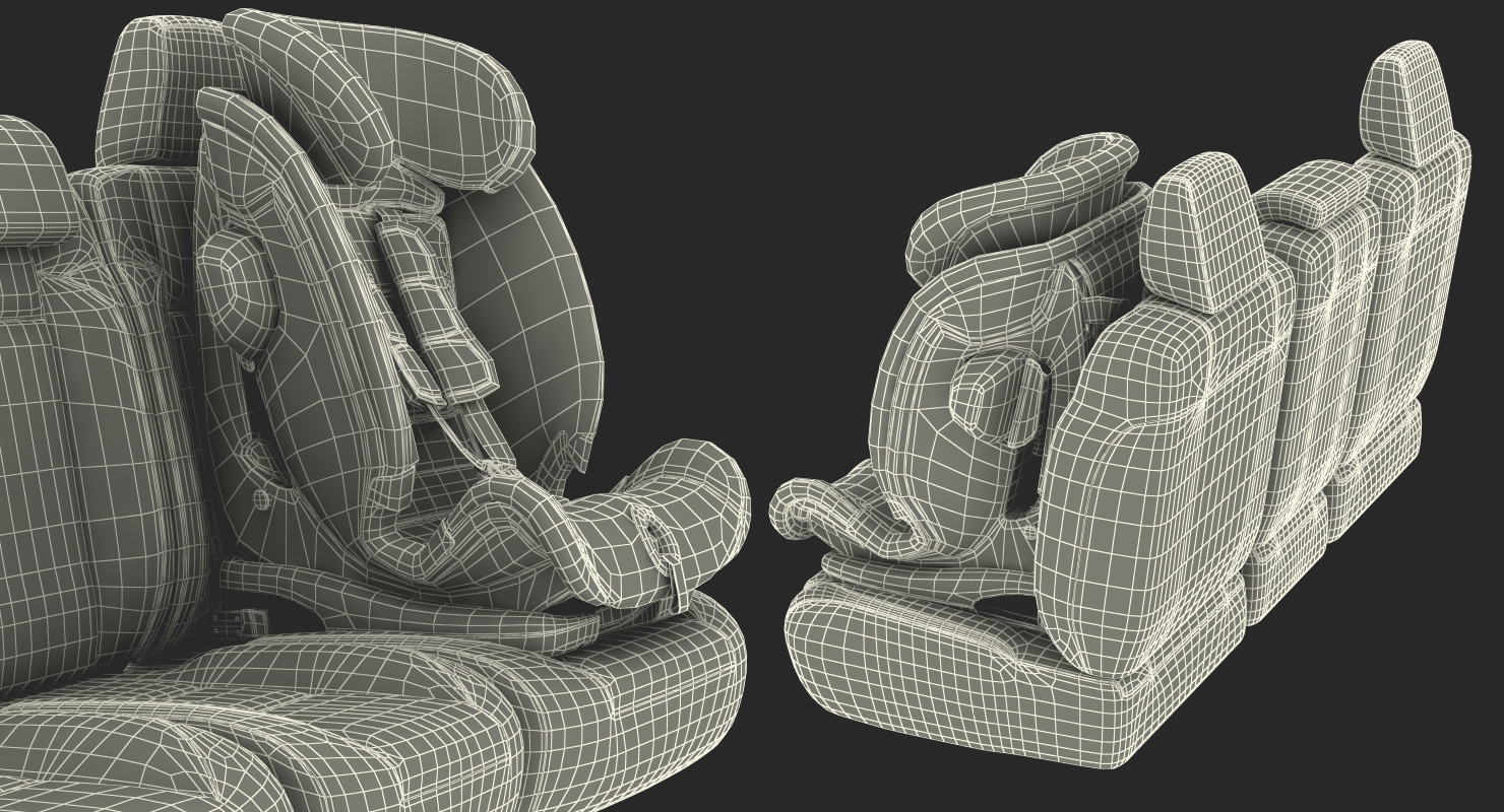 Child Safety Seat on Car Seat 3D model