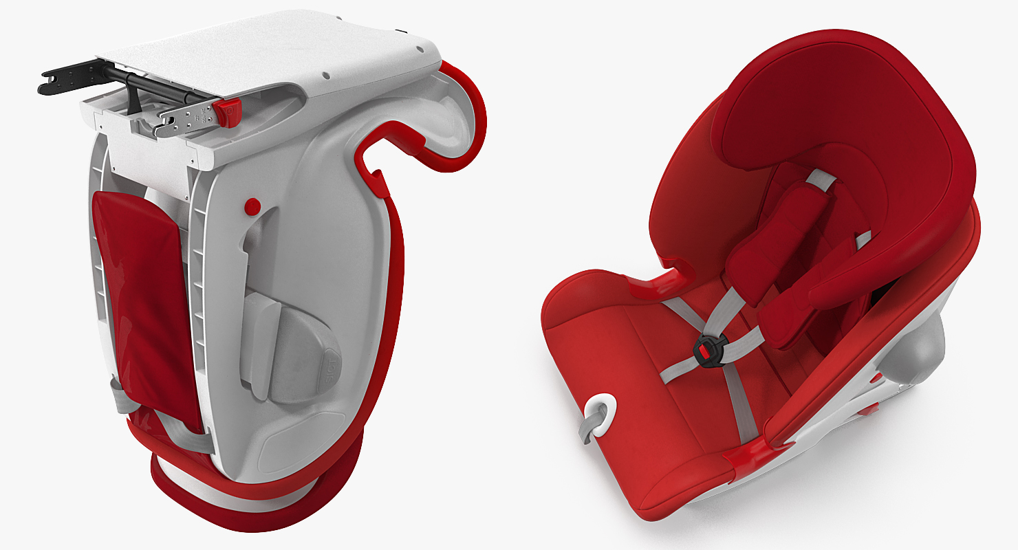 Child Safety Seat on Car Seat 3D model