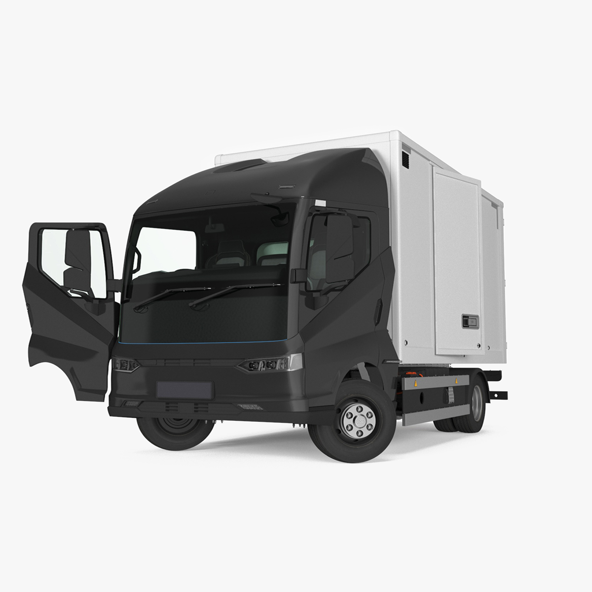 Modern Truck Black Rigged for Cinema 4D 3D model