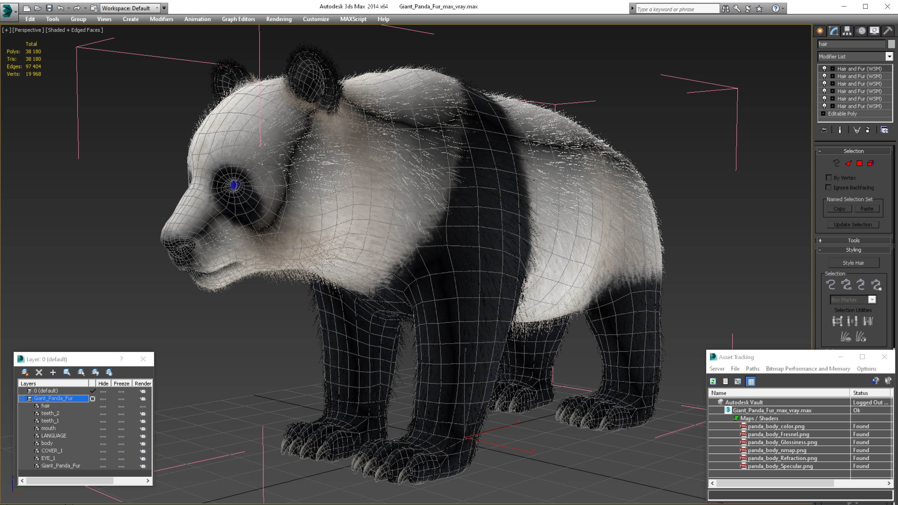 3D model Giant Panda Fur