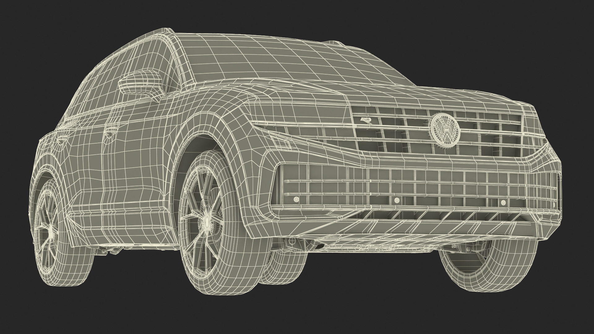 Volkswagen Touareg 2024 Red Lights On 3D