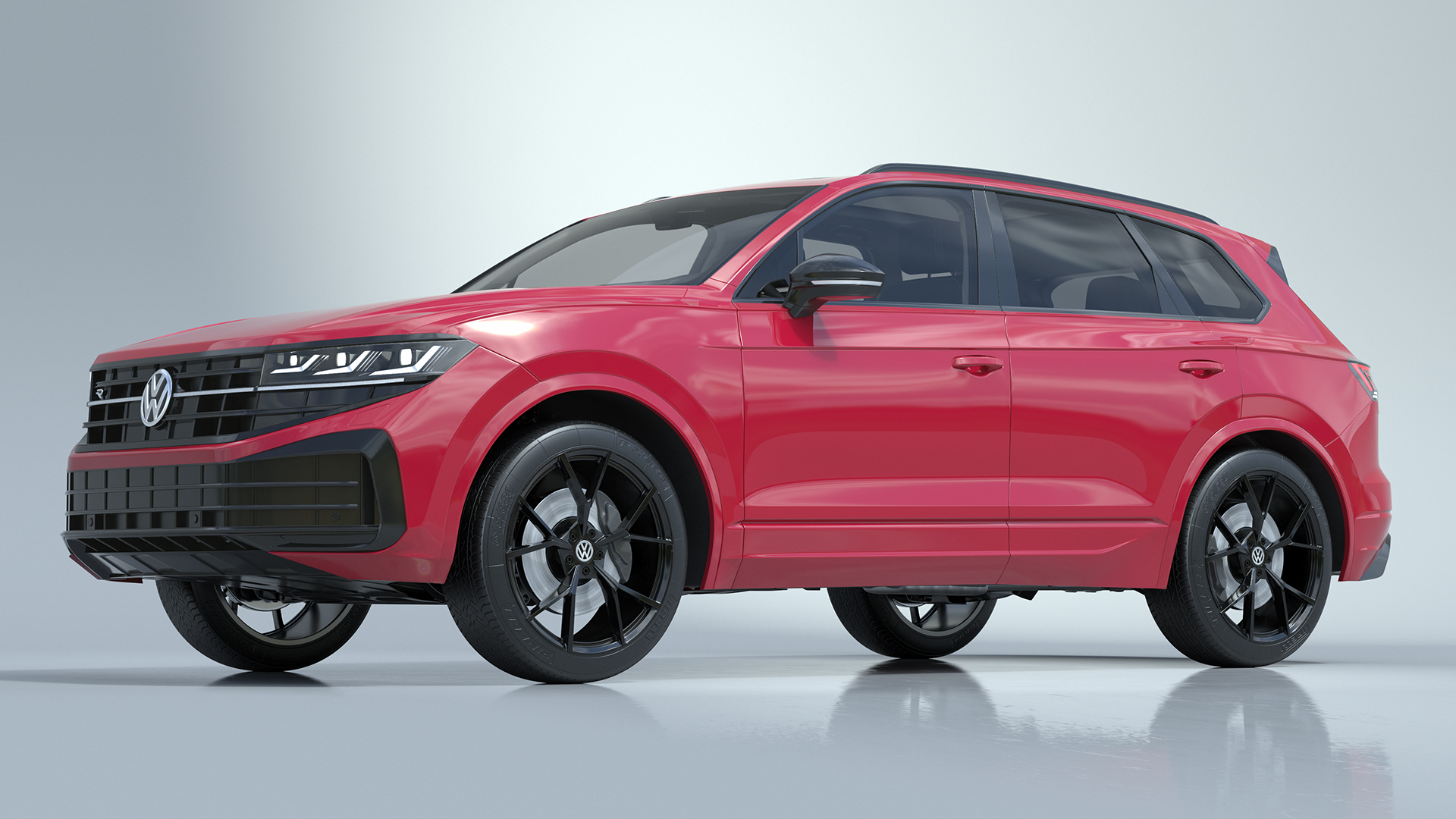 Volkswagen Touareg 2024 Red Lights On 3D