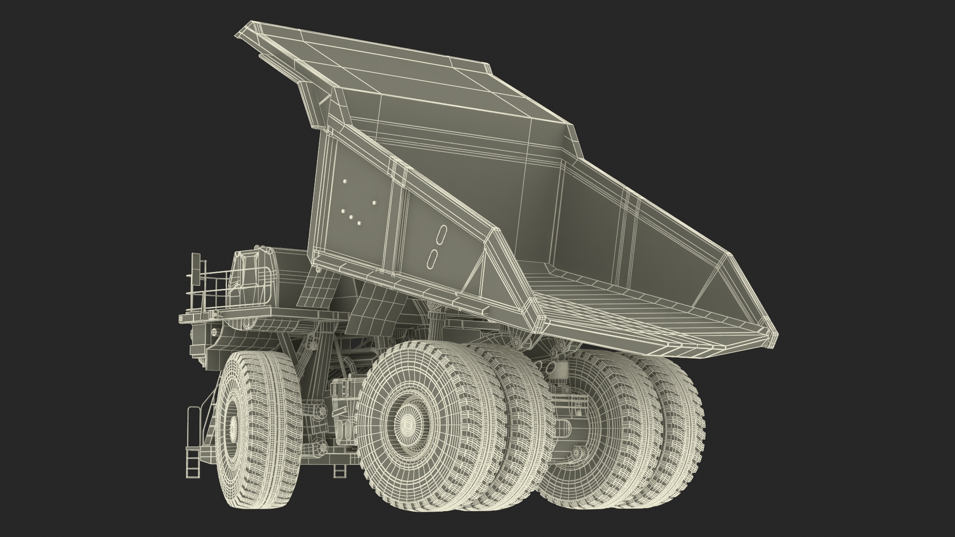 Heavy Duty Mining Dump Truck Rigged for Cinema 4D 3D model