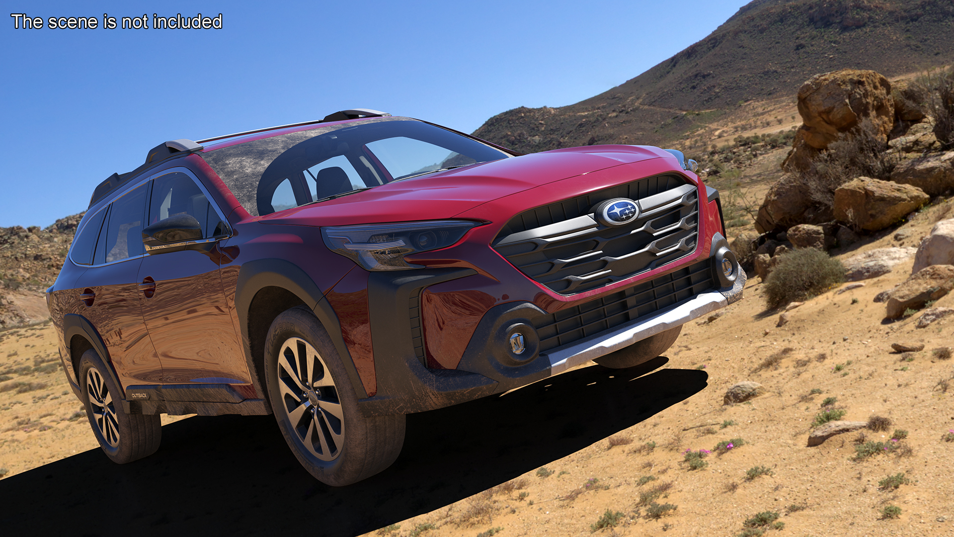 2025 Subaru Outback Crimson Red Dirty 3D