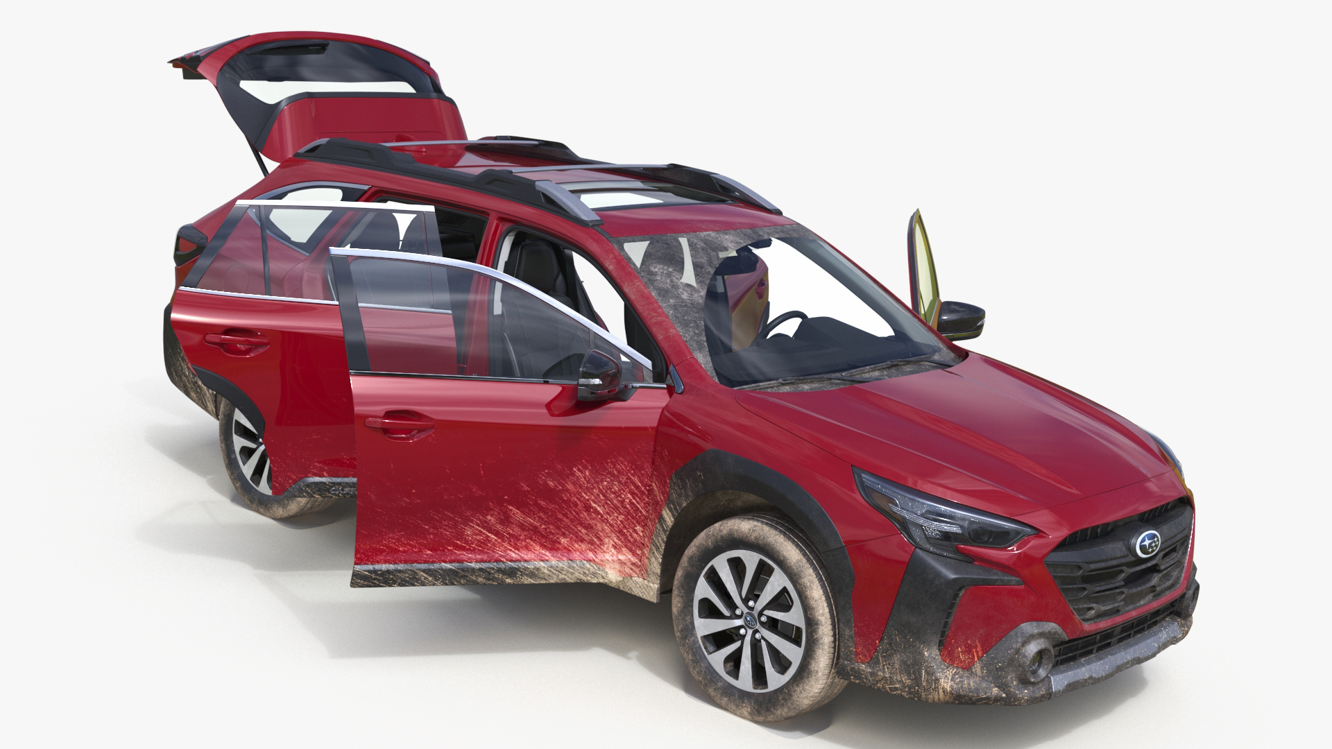 2025 Subaru Outback Crimson Red Dirty 3D