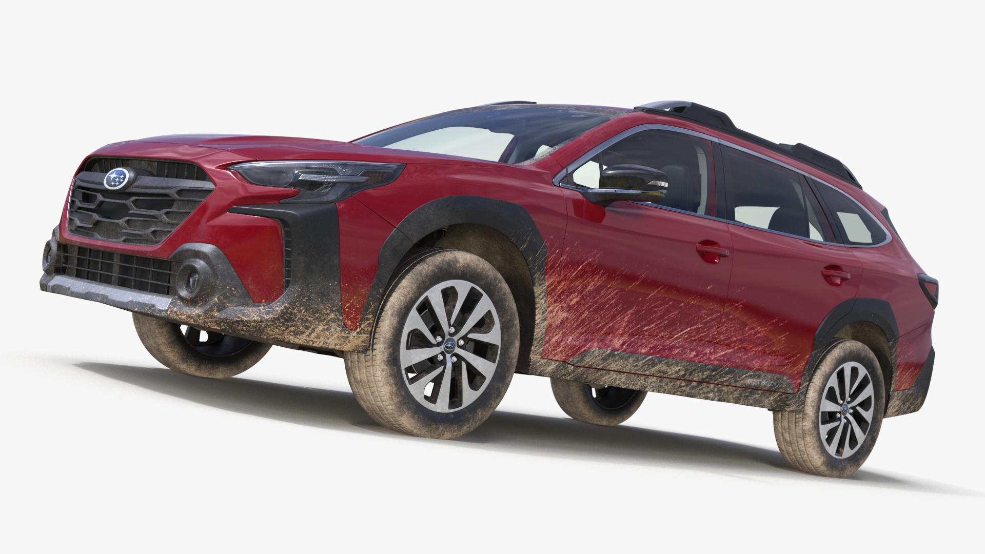 2025 Subaru Outback Crimson Red Dirty 3D