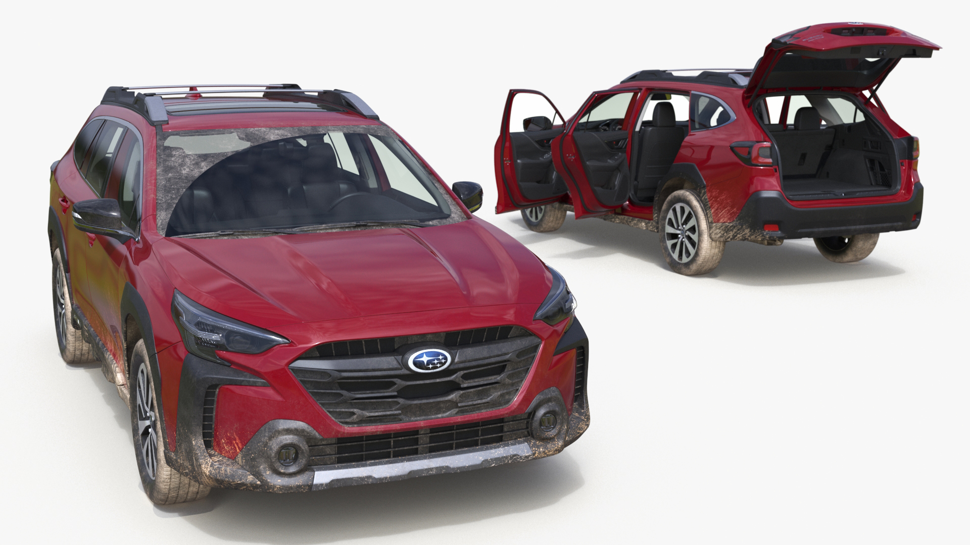 2025 Subaru Outback Crimson Red Dirty 3D