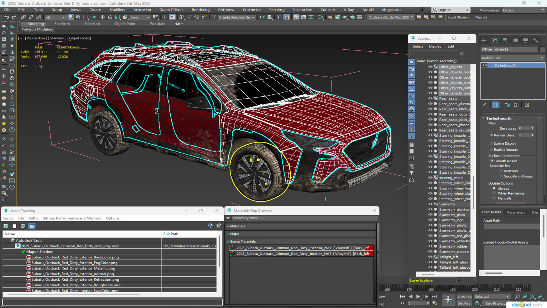 2025 Subaru Outback Crimson Red Dirty 3D