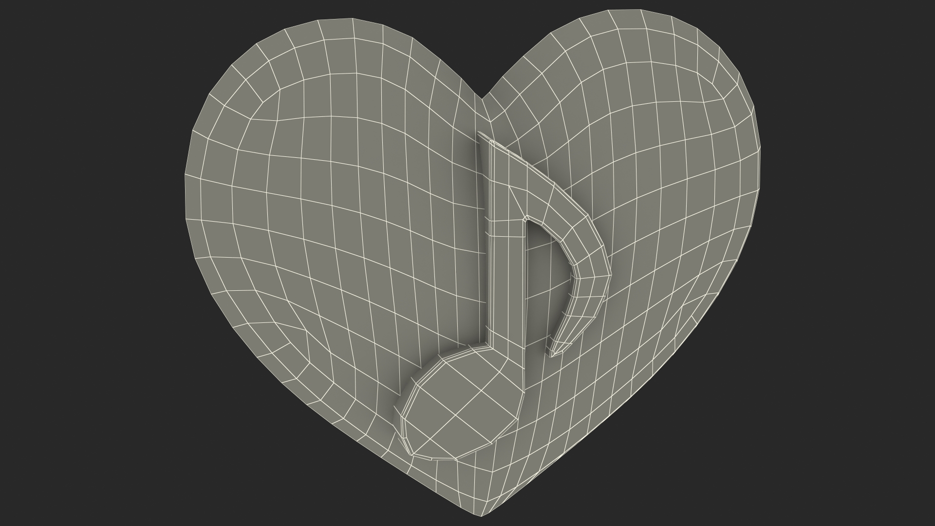 3D Heart with Music Note