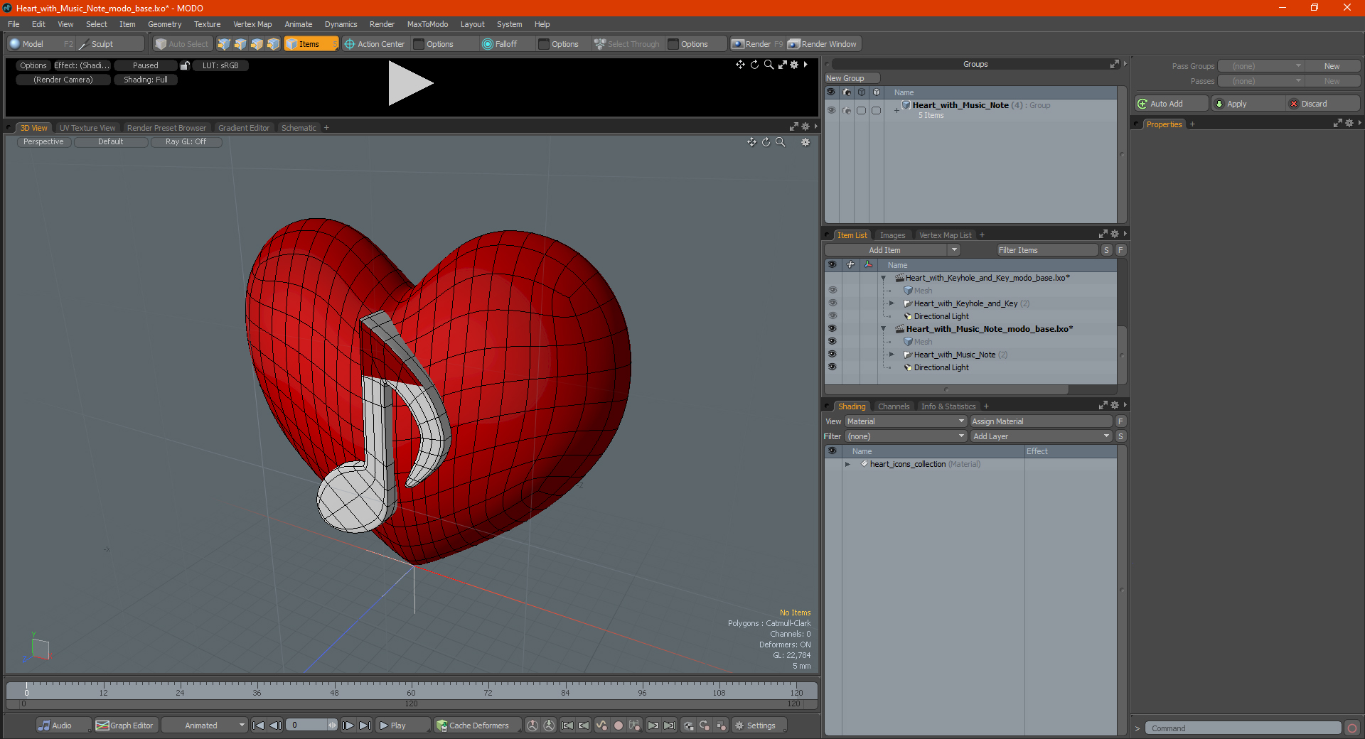 3D Heart with Music Note