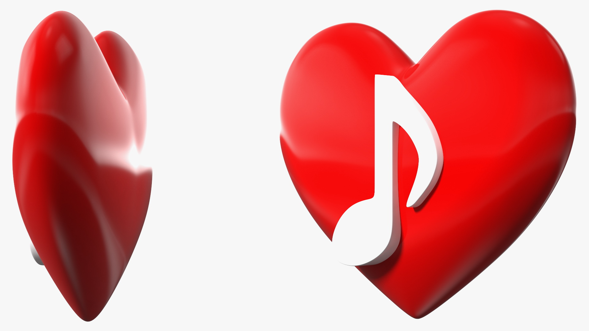 3D Heart with Music Note