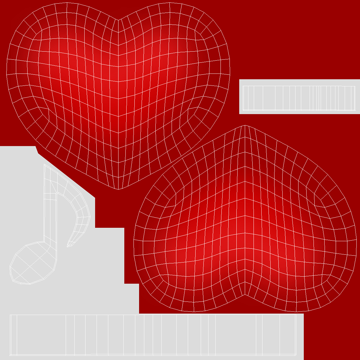 3D Heart with Music Note