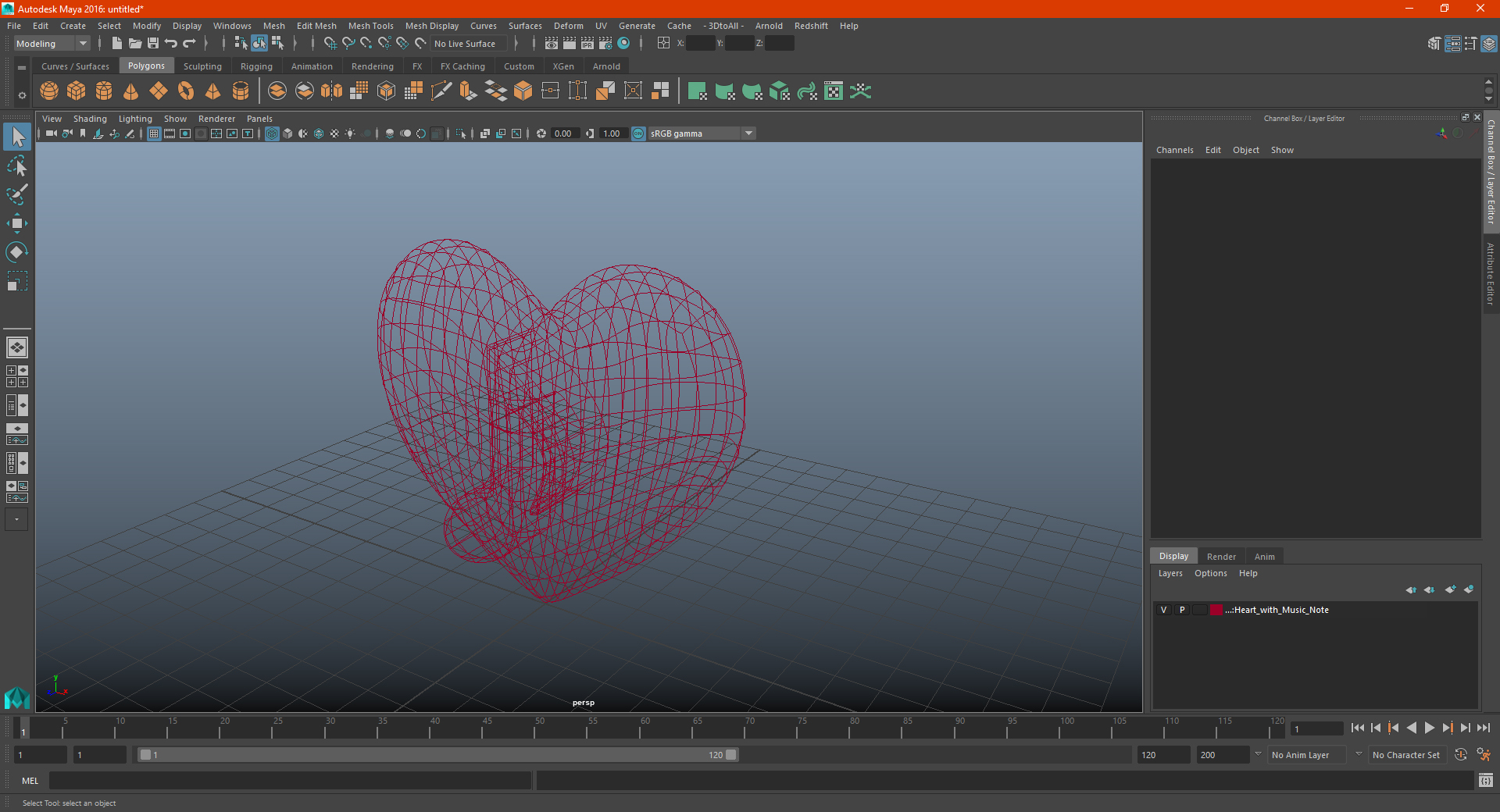 3D Heart with Music Note